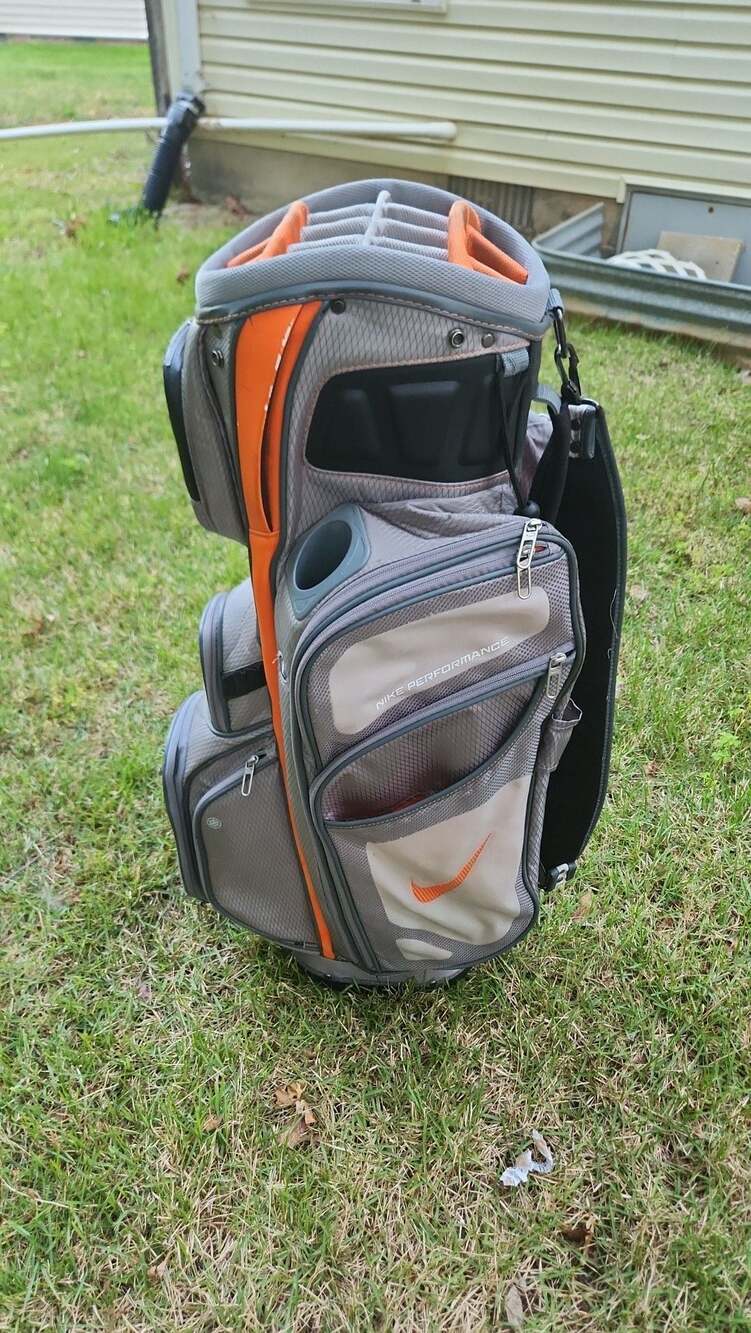 Nike Performance Cart Golf Bag Grey and Orange - Picture 4 of 6